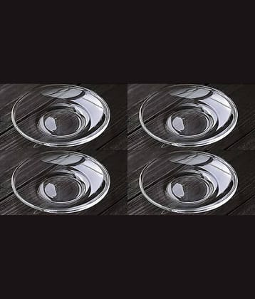 Somil 4 Pcs Glass Transparent Dessert Plate