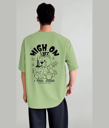 happy khajana Pack of 1 Polyester Oversized Fit Men's T-Shirt ( Green )