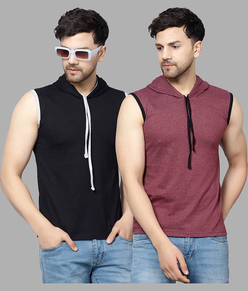 Diaz Pack of 2 Cotton Blend Regular Fit Men's T-Shirt ( Multicolor )