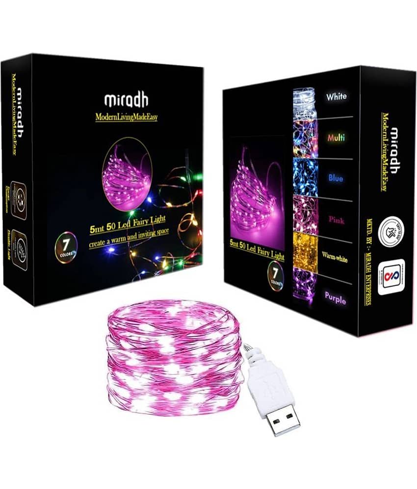 MIRADH - Pink 5Mtr String Light ( Pack of 1 )