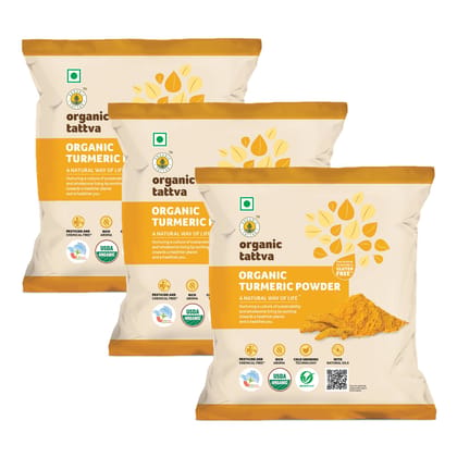 Organic Tattva Organic Turmeric Powder - 100g x Pack of 3