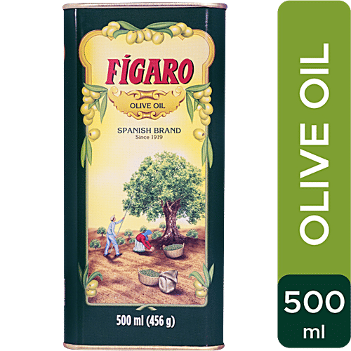 Figaro Figaro Olive Oil- Pure Olive Oil- Ideal for Indian Dishes- Imported from Spain- 500ml Tin, 500 ml Tin