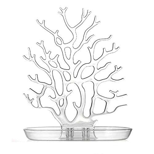 Magnusdeal Acrylic Coral Jewelry Storage Shelf Rack with Holder Coral Jewelry Rack Tree Shape Branch Structure. (1 Pc)