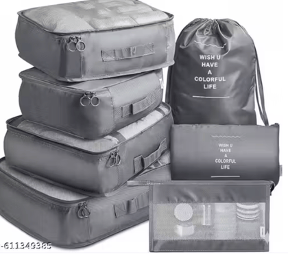 7 Pcs Travel Packing Cubes | Waterproof Luggage Organizer Bags Set