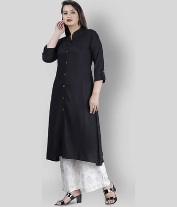 MAUKA - Black A-line Rayon Women's Stitched Salwar Suit ( Pack of 1 )