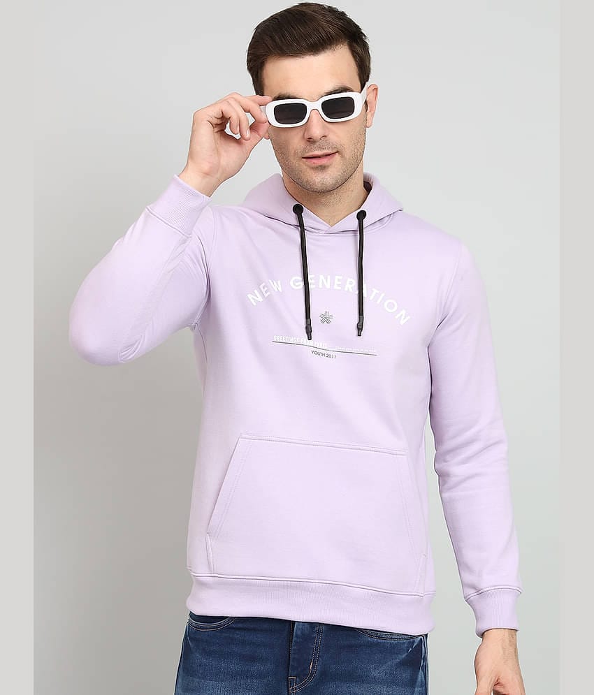 OGEN Cotton Blend Hooded Men's Sweatshirt - Lavender ( Pack of 1 )