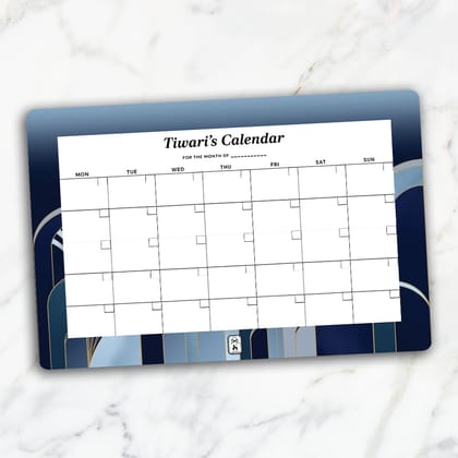 Deco Symmetra Calendar-Navy / Magnet