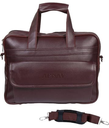 Apnav - Brown P.U Office Bag