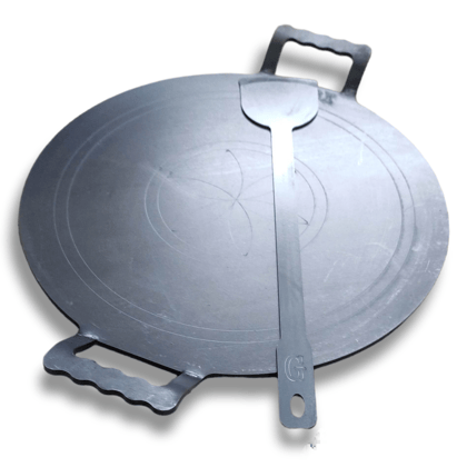 NAAYAGI - pure IRON TAWA, IRON DOSA TAWA, ROTI TAWA - 12 INCH, FLAT WITH DOUBLE HANDLE, 5 MM THICK