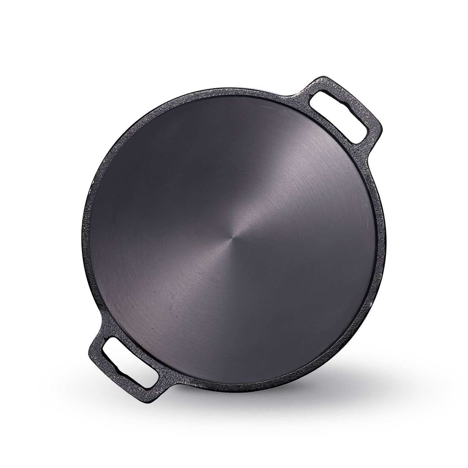 Pre-Seasoned 12 Inch Cast Iron Dosa Tawa | Induction Base, Naturally Non-Stick, Double Handle Iron Roti Tawa