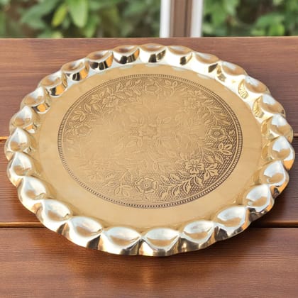 Brass Plate With Flower Design (ZMAS587 D)