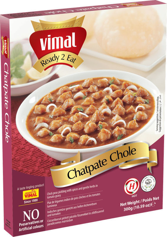 VIMAL Ready to Cook and EatChatpate Chole Instant Mix Vegetarian with No Added Preservative and Colours - 300g(Pack of 4)