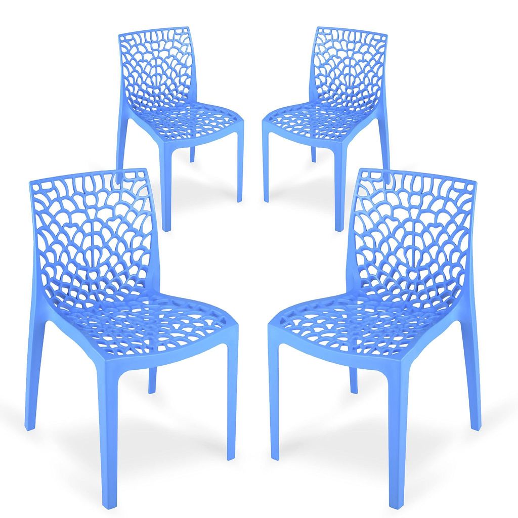 Supreme Furniture Web Plastic Without-Arm Chair Suitable for Home, Office, Garden, Living Room, Cafeteria, Restaurant, Hotel, Resort, Indoor & Outdoor