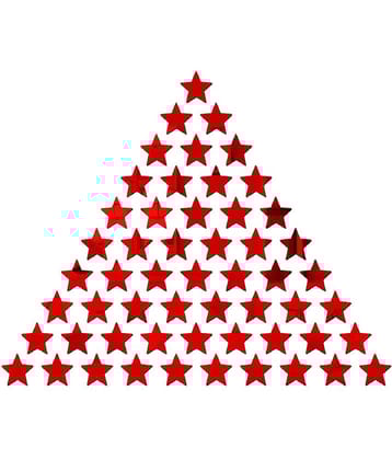 Asmi Collection Beautiful Self Adhesive Acrylic Mirror 50 Stars Wall Sticker ( 5 x 5 cms )