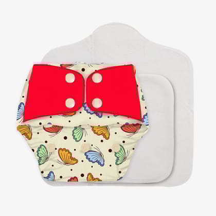 Butterfly Kisses- Regular Cloth Diapers with Soaker Booster for 3 month -3 years
