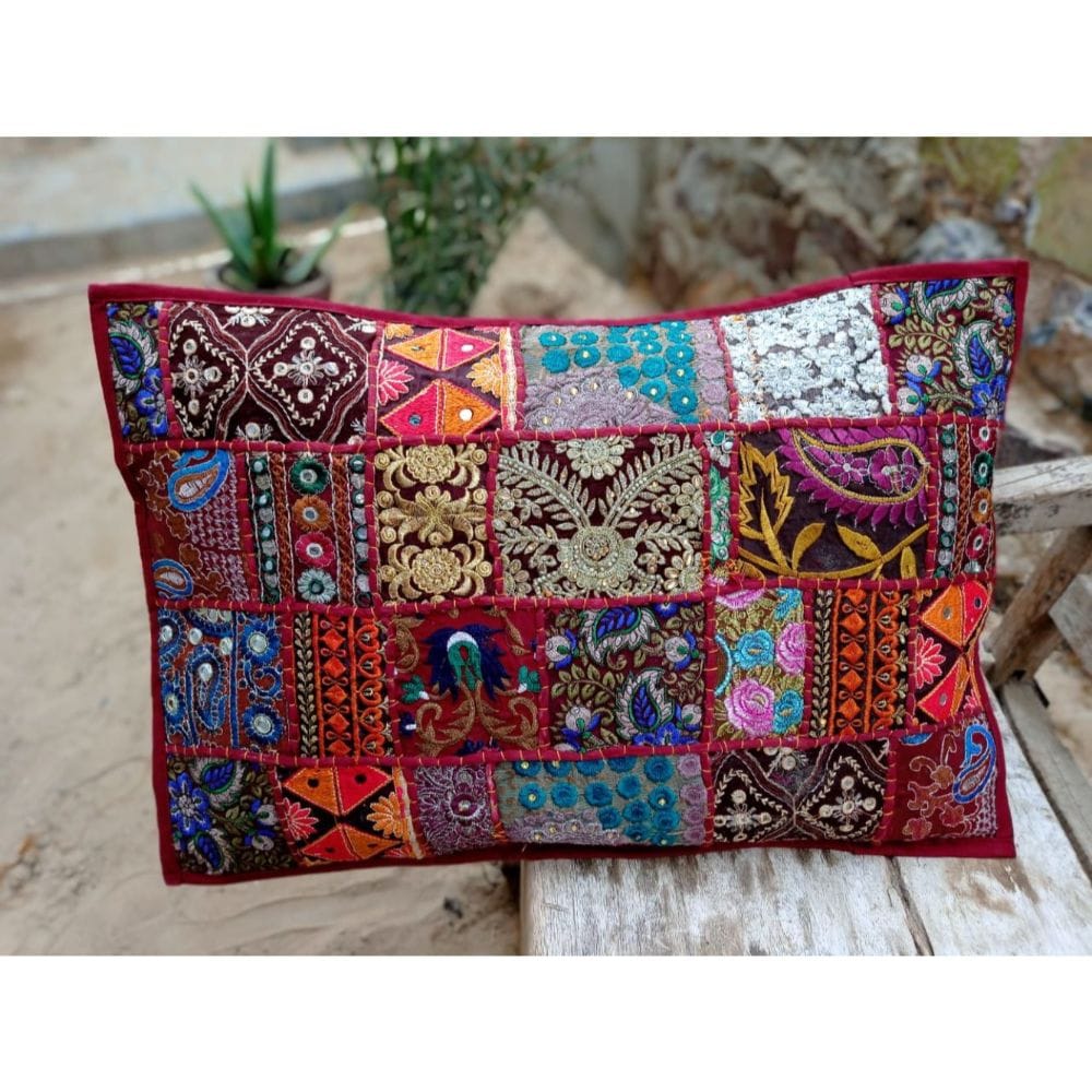 Khamma Ghani Boho Cotton Kambadiya Pillow Covers-Single