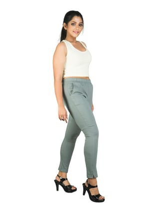 161RVT 4Cats Free Size Trendy Straight Pants - Steel Grey