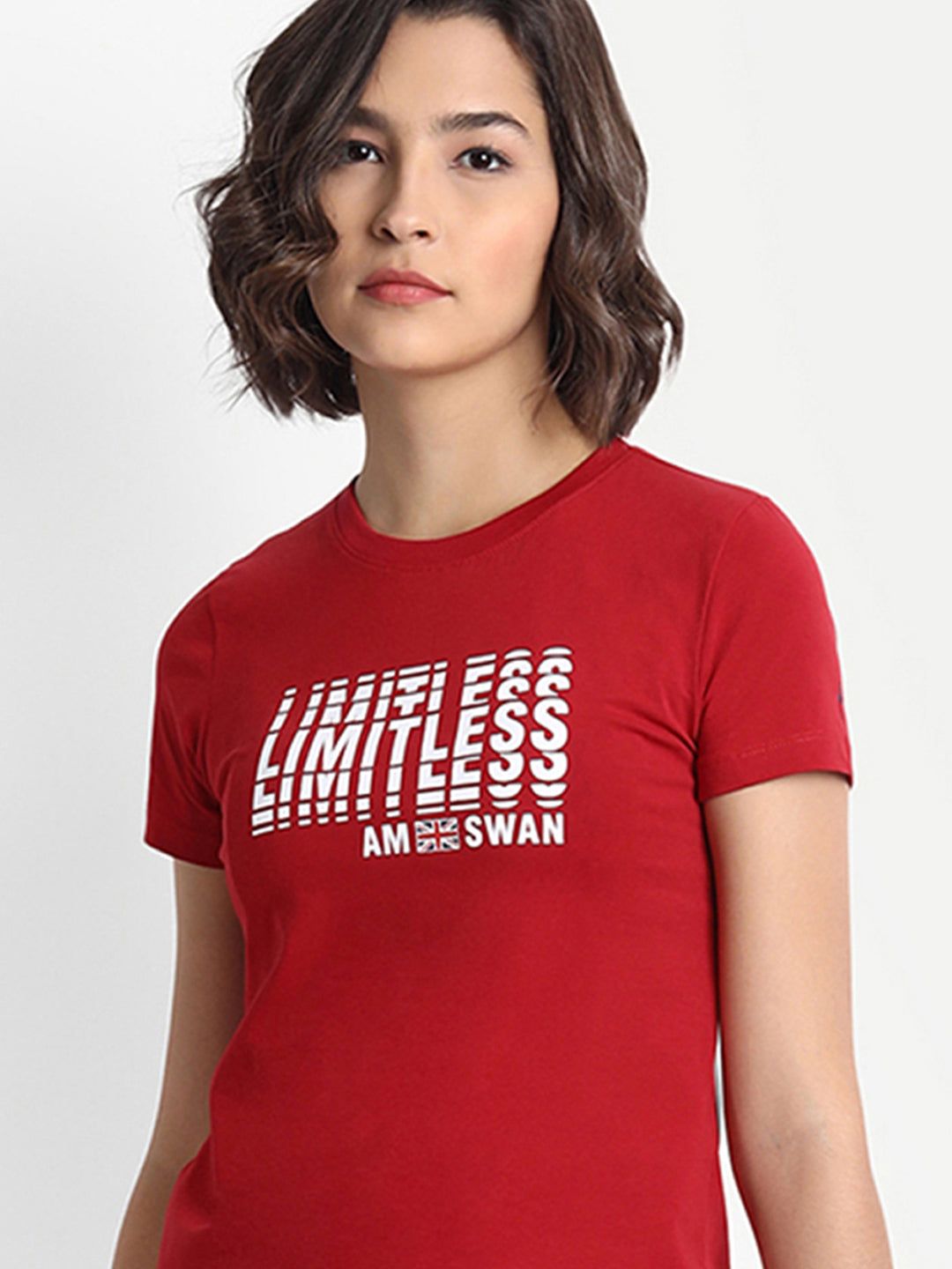Women'S Premium Cotton Graphic Half Sleeve T-Shirts-XS / Red