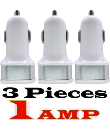 JMALL Car Mobile Charger 1 Amp 3 Pieces White