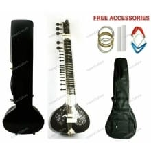 Professional Musical 7 Main String Instrument Acoustic Sitar With Fiber Case