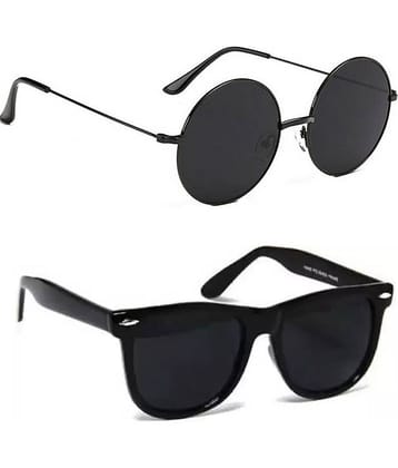 Elligator Black Round Sunglasses ( Pack of 2 )