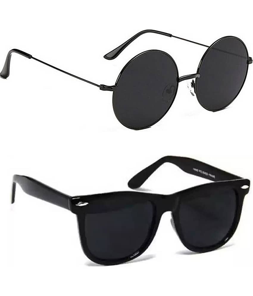 Elligator Black Round Sunglasses ( Pack of 2 )