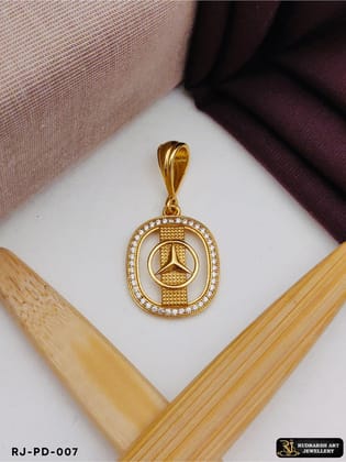 Superior Diamond Mercedes Pendant for Men PD-007-Gold Plated