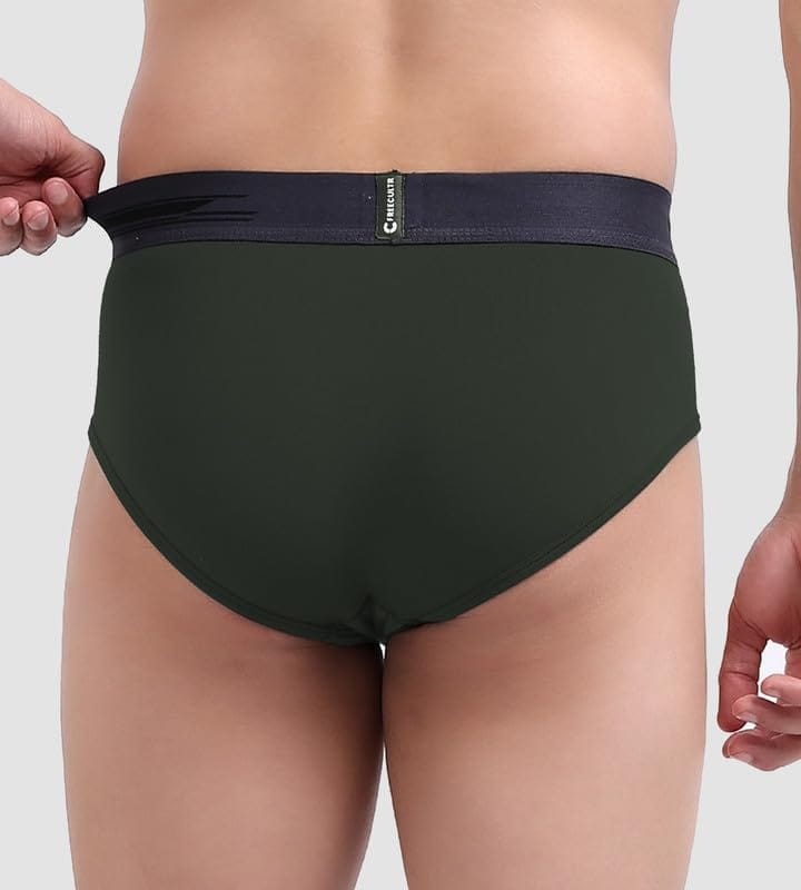 Freecultr Men's Underwear Anti Bacterial Micromodal Airsoft Brief - Non Itch No Chaffing Sweat Proof Pack of 1-Seaweed Green