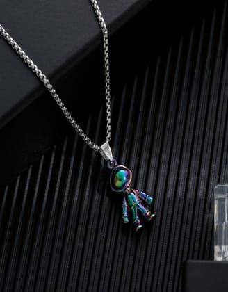 Astro Shine Pendant-With Box Chain / Silver