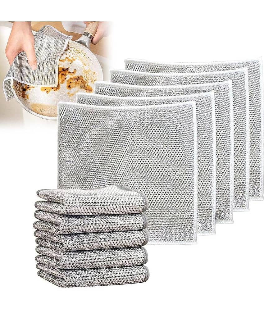 DHSMART Wire Dishwashing Rags for Wet and Dry Dishwash Bar Non Scratch Scrubbing Pads 1 no.s Pack of 5