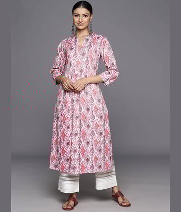 Varanga Viscose Printed A-Line Women's Kurti - Pink ( Pack of 1 )