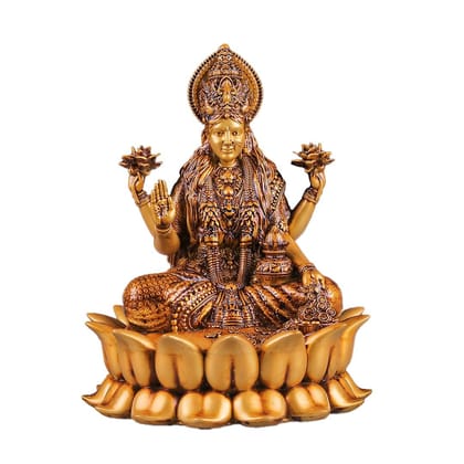 Artarium Dhanlaxmi ji Maa Laxmi Statue Lakshmi Devi Idol Hinduism Goddess Idols Laxmi MATA Murti Lord Lakshmi Idol for Home Temple Pooja Room Diwali Decoration (6 inch)