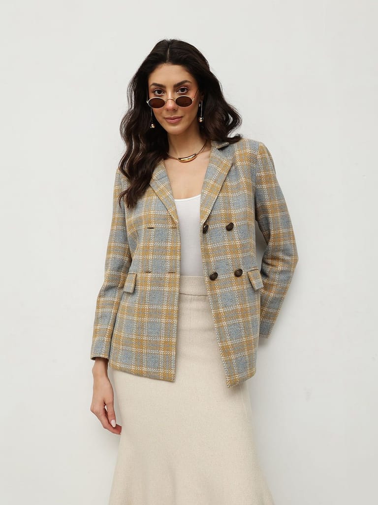 Vintage Plaid Blazer - Blazers & Waistcoats | Buy online on ZillyBuy