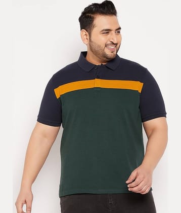 AUSTIVO Pack of 1 Cotton Blend Regular Fit Colorblock Half Sleeves Men's Polo T Shirt ( Multicolor )