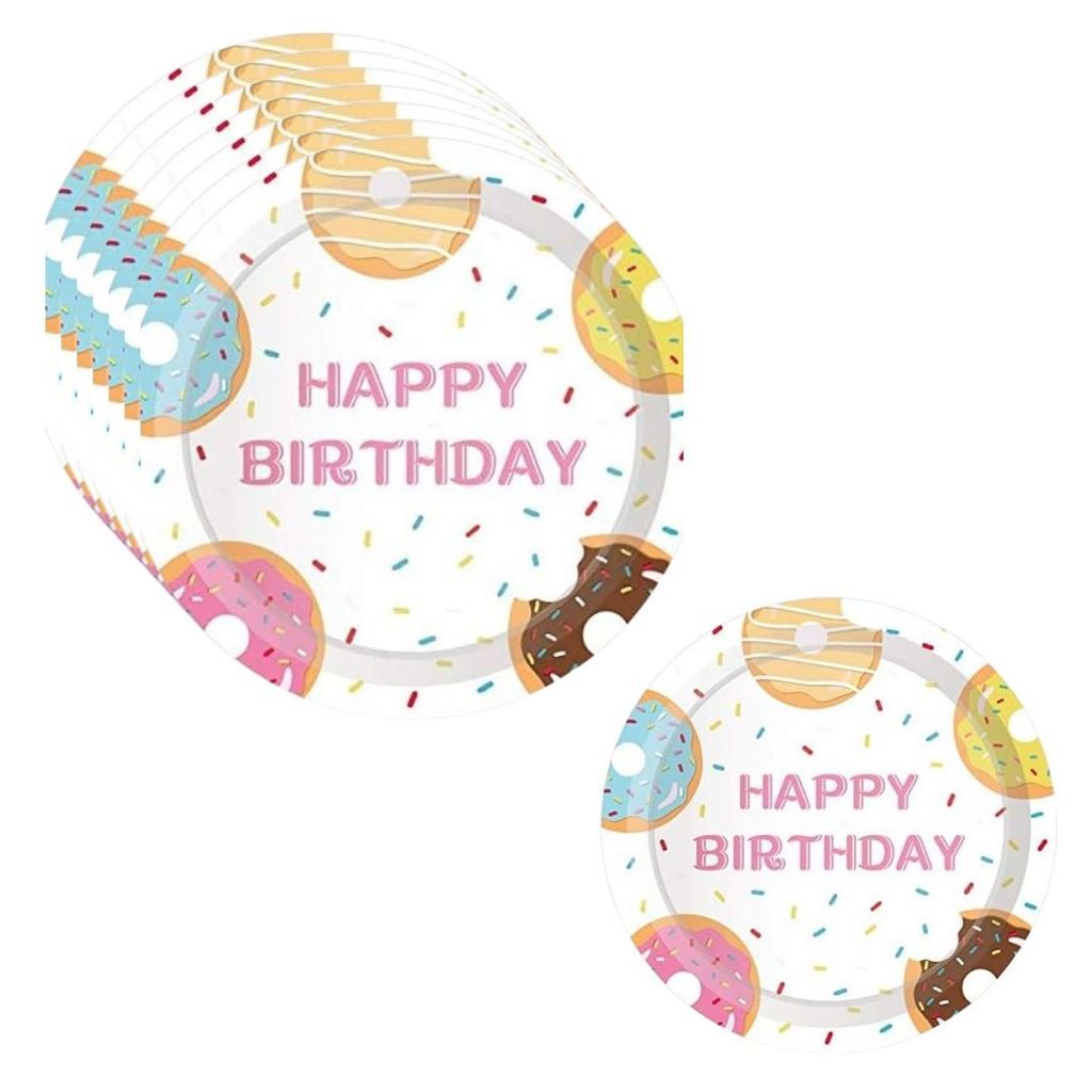 Donut Theme Party Paper Plates - 9 inches - 8PC - Party and Festive Needs | Buy online on ZillyBuy