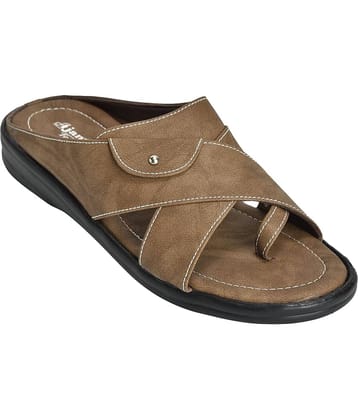 Ajanta Brown Men's Leather Slipper