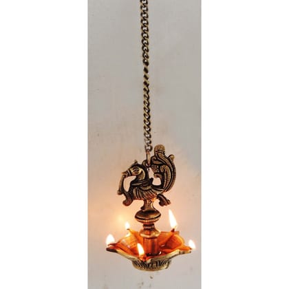 Brass Showpiece Murga Deepak With Chain Statue (BSMAS900 B)