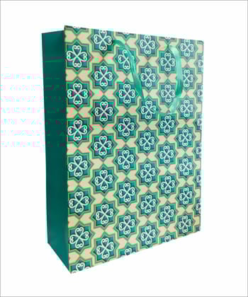 200 GSM Matte Lamination Green Premium Paper Gift Bags, Ideal For Premium Gifting, Wedding Gifts, & Gifting on Special Occasions (Size: 16.6 x 12.2 x 4.8 inch) -  5