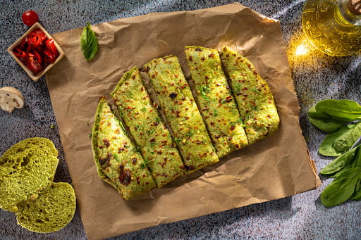 Spinach Sourdough Garlic Pizza Sticks