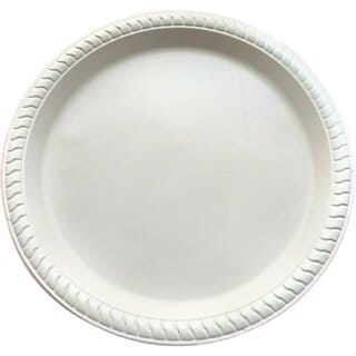 Corn Starch Plain Round Plates - 25 Pcs
