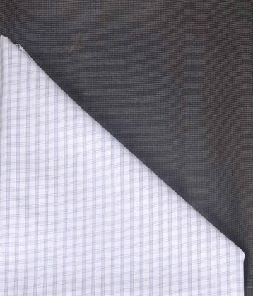 Kundan Navy Blue Poly Blend Unstitched Shirt and Trouser