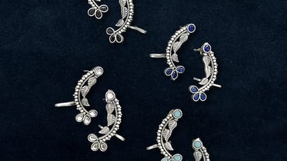 Bilasita Navaratri Collection Oxidised Ear Cuff (1 Piece) | Vintage Ethnic Charm | Festive Wear