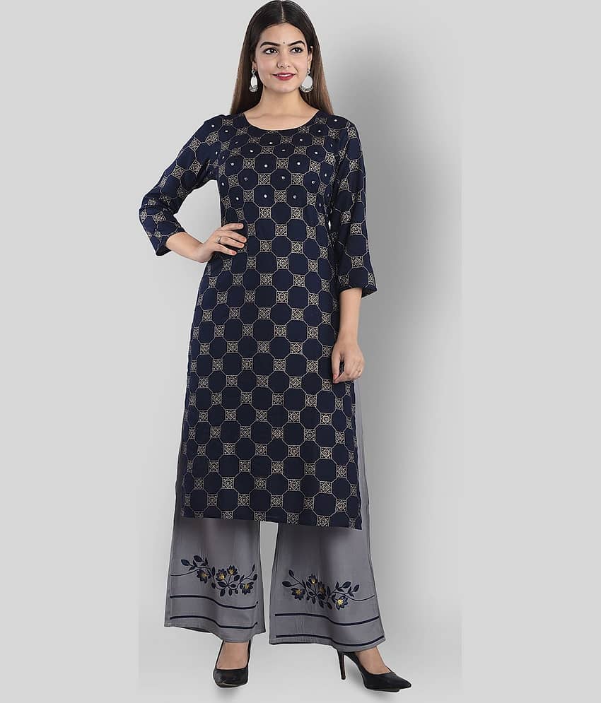 The Style Story - Black Straight Rayon Women's Stitched Salwar Suit ( Pack of 1 )