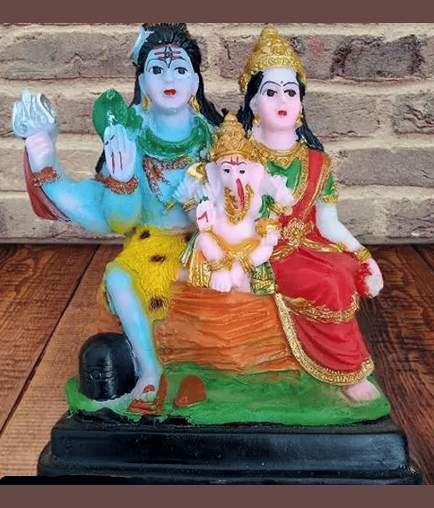 PAYSTORE - Resin Shiv Family God Idol ( 12 cm )