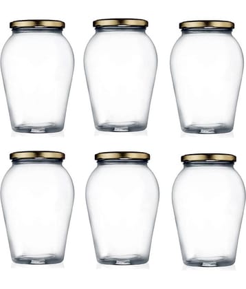 AFAST Multipurpose Jar Glass Transparent Food Container ( Set Of 6 )
