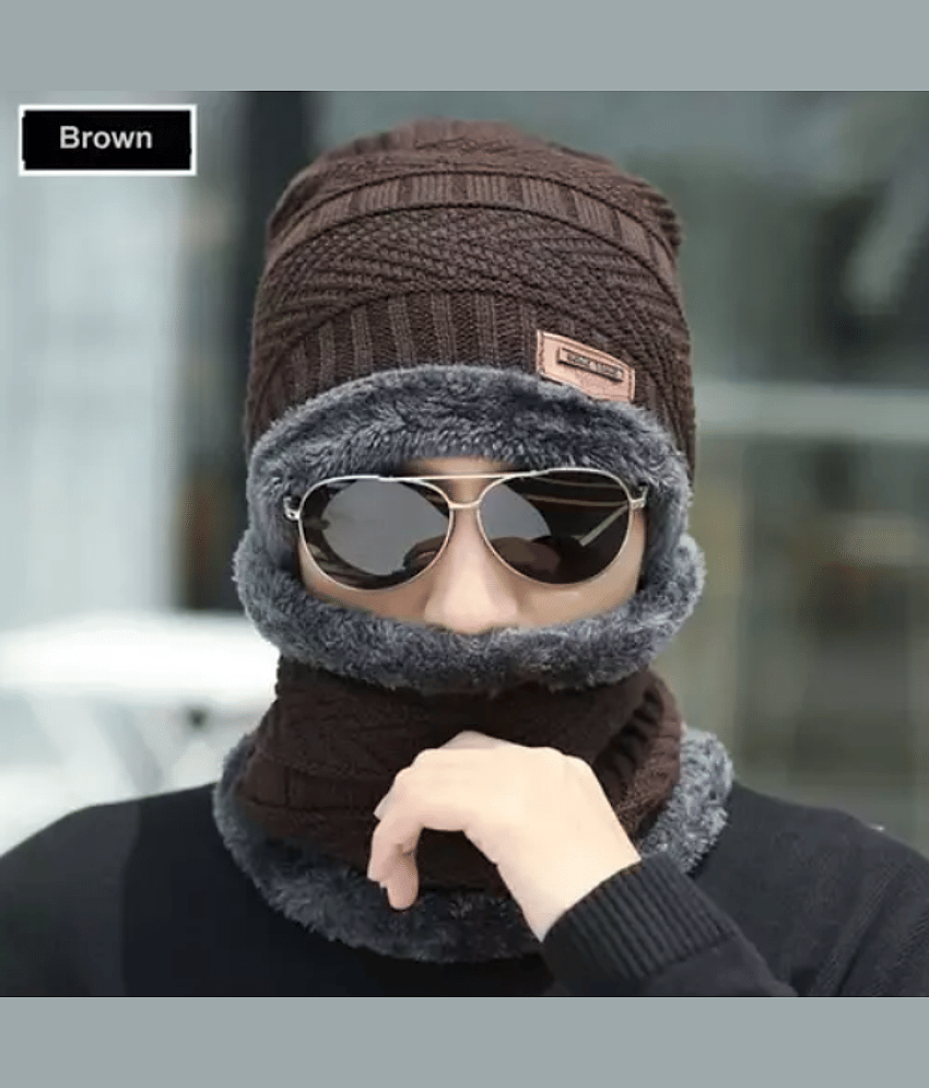 Infispace Brown Cotton Men's Cap ( Pack of 1 )