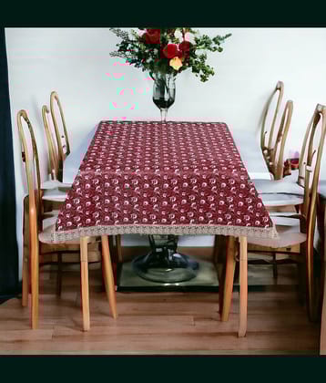 mopak decor Printed Polyester 2 Seater Square Table Cover ( 152 x 102 ) cm Pack of 1 Pink