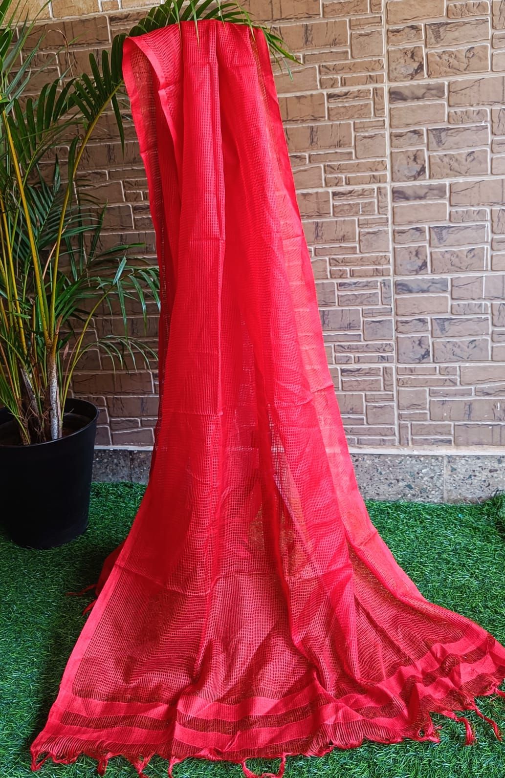 Chic Kota Mini Check Red Dupatta