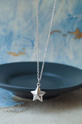 Cool Star Sterling Silver Chain Necklace-Silver / 16 inches adjustable upto 18 inches