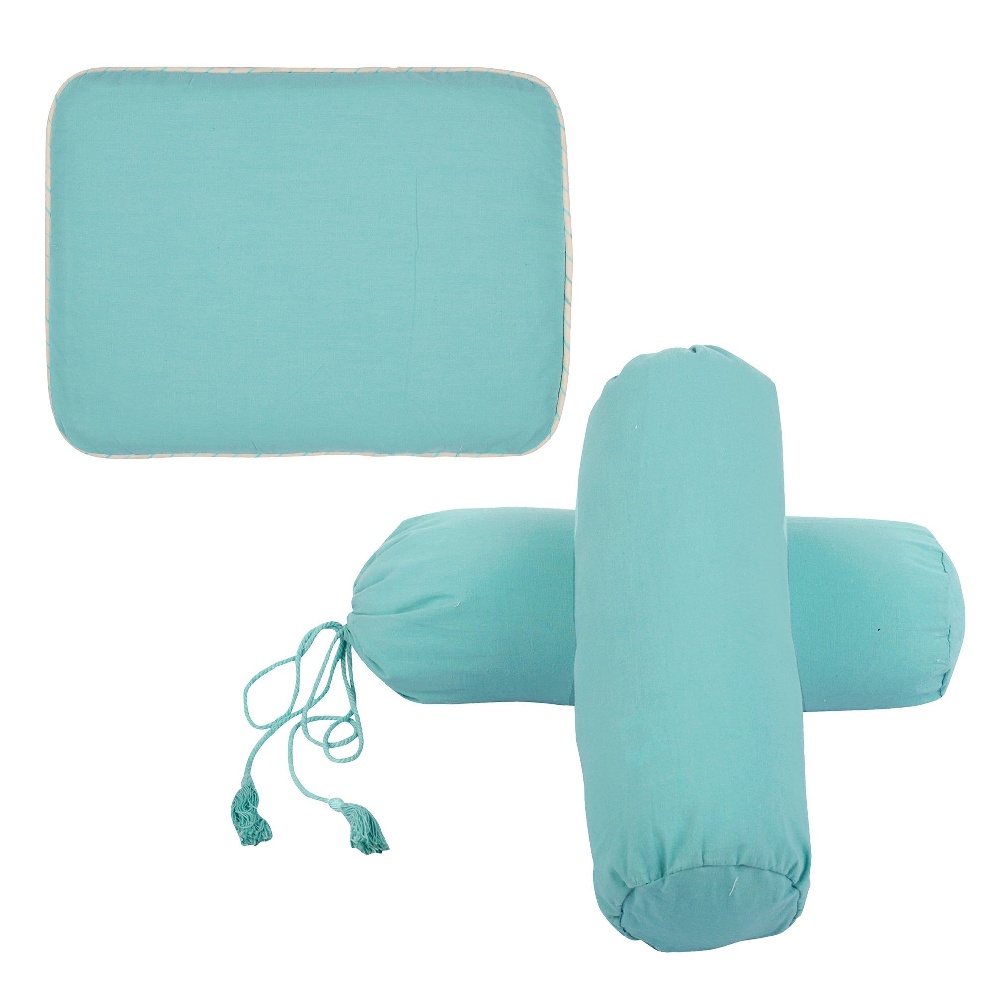 CANTON PILLOW SET MUSTARD PILLOW + BOLSTERS-PILLOW SET MUSTARD PILLOW + BOLSTERS (WITH INSERTS)